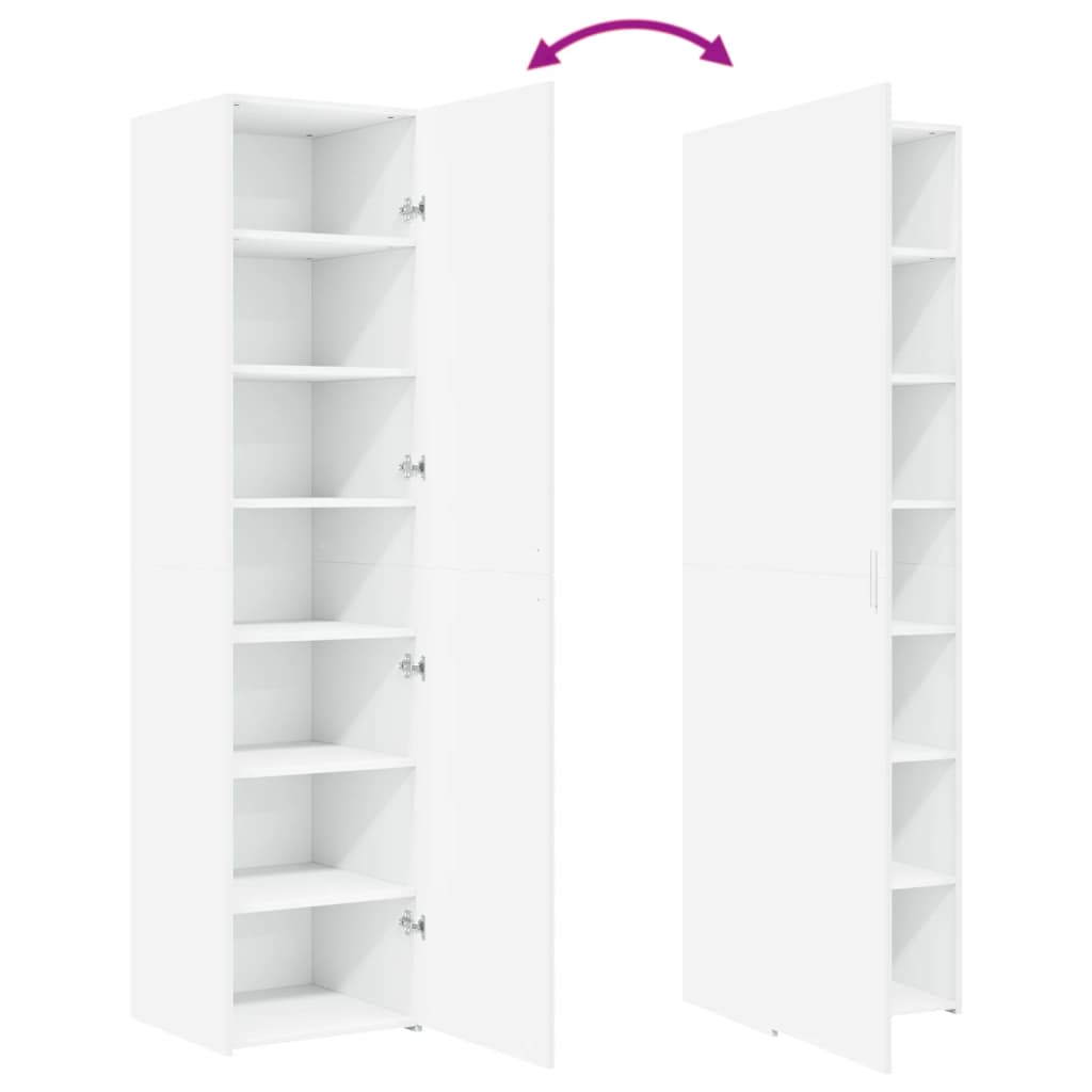 Highboard White 45x42.5x185 cm Engineered Wood